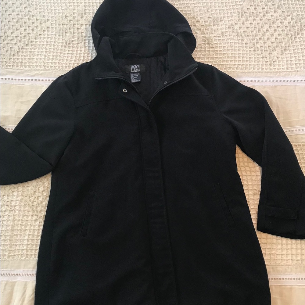 Black Winter coat with removable hood